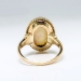Vintage Natural 4.50ct Opal Solitaire Ring Circa 1980's in Rope Edge Bezel 14k Yellow Gold