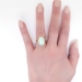 Vintage Natural 4.50ct Opal Solitaire Ring Circa 1980's in Rope Edge Bezel 14k Yellow Gold