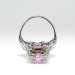 Huge Vintage 1920's 7.21ct t.w. Edwardian Pink Topaz Peridot Diamond Navette Cocktail Birthstone Ring Platinum