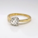 Antique Art Nouveau 1900's .73ct Old Mine Cut Diamond Solitaire Engagement Anniversary Ring 18k Yellow Gold Platinum