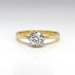 Antique Art Nouveau 1900's .73ct Old Mine Cut Diamond Solitaire Engagement Anniversary Ring 18k Yellow Gold Platinum