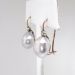 Antique Art Nouveau 1900's Old Mine Cut Diamond Gray Baroque Pearl Drop Earrings 14k Rose Gold Sterling Silver