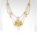 Vintage Opal Enamel Necklace Circa 1950's Natural Opal Festoon Necklace 15 inches 10k Gold