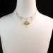 Vintage Opal Enamel Necklace Circa 1950's Natural Opal Festoon Necklace 15 inches 10k Gold