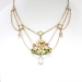 Vintage Opal Enamel Necklace Circa 1950's Natural Opal Festoon Necklace 15 inches 10k Gold