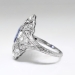 Vintage Sapphire Diamond Ring 2.10ct t.w. Circa 1930's Art Deco Navette Filigree Wedding Birthstone Engagement Ring Platinum