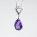 Vintage Amethyst Diamond Pendant 16.22ct t.w. Circa 1970's Multi Shaped Diamond Necklace Gift 18k White Gold