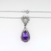 Vintage Amethyst Diamond Pendant 16.22ct t.w. Circa 1970's Multi Shaped Diamond Necklace Gift 18k White Gold