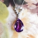 Vintage Amethyst Diamond Pendant 16.22ct t.w. Circa 1970's Multi Shaped Diamond Necklace Gift 18k White Gold