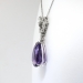 Vintage Amethyst Diamond Pendant 16.22ct t.w. Circa 1970's Multi Shaped Diamond Necklace Gift 18k White Gold