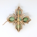 Antique Victorian Turquoise Diamond Pendant Circa 1860's 17.34ct t.w. Old Mine Cut Diamond Brooch Pin 18k Rose Yellow Gold Sterling Silver