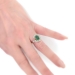 Antique Emerald Diamond Ring 2.87ct t.w. Natural Emerald Old Cut Diamond Bypass Halo Ring 18k Platinum