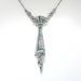 Art Deco Emerald Diamond Necklace 2.55ct t.w. Vintage Circa 1920's Old European Cut Diamond Emerald Filigree Necktie Pendant Platinum