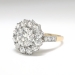Art Deco Engagement Ring 1.98ct t.w. Old European Cut Diamond Double Halo Ring 18k Gold Platinum