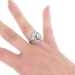 Art Deco Diamond Emerald Ring Circa 1930's 1.87ct t.w. Antique Marquise Cut Diamonds Hand Engraved Engagement Anniversary Ring Platinum 
