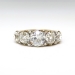 Antique Diamond Anniversary Band 3.59ct t.w. Circa 1890's Old Mine Cushion Cut Rose Cut Diamond Filigree Ring 18k Yellow Gold
