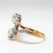 Antique 1890's Victorian 2.27ct t.w. Old Mine Cut Rose Cut Bypass Toi Et Moi Engagement Ring 18k Rose Gold Platinum