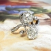 Antique 1890's Victorian 2.27ct t.w. Old Mine Cut Rose Cut Bypass Toi Et Moi Engagement Ring 18k Rose Gold Platinum