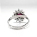 Romantic Estate Ruby and Marquise Diamond Halo Ring 18k