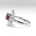 Romantic Estate Ruby and Marquise Diamond Halo Ring 18k