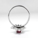 Romantic Estate Ruby and Marquise Diamond Halo Ring 18k