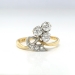 Antique Diamond Clover Ring .26ct t.w. Old Mine Cut Diamond Ring 18k Platinum