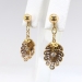 Victorian Antique Diamond Earrings Circa 1890's .50ctw Old Mine Cut & Rose Cut Diamond Shell Drop Earrings 18k Yellow Gold