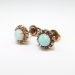 Antique Victorian 1.20ct t.w. Opal & Rose Cut Diamond Halo Earrings 10k Yellow Gold
