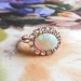 Natural Australian Crystal Opal & Old European Cut Diamond 1.74ct.tw Halo Ring 18k Rose Gold