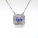 Beautiful 4.78 Blue Violet Sapphire & 1.90cts of Single Cut Transitional Cut Diamonds Necklace Platinum