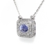 Beautiful 4.78 Blue Violet Sapphire & 1.90cts of Single Cut Transitional Cut Diamonds Necklace Platinum