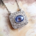Beautiful 4.78 Blue Violet Sapphire & 1.90cts of Single Cut Transitional Cut Diamonds Necklace Platinum
