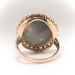 Victorian Influenced Antique Black Opal & Diamond Halo 18k Rose Gold Ring