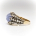 Antique Influenced Tulip 8.40ct t.w. Natural Lavender Blue Star Sapphire & Old European Cut Diamond Ring 18k Yellow Gold