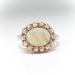 Natural Australian Crystal Opal & Old European Cut Diamond 1.74ct.tw Halo Ring 18k Rose Gold