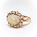 Natural Australian Crystal Opal & Old European Cut Diamond 1.74ct.tw Halo Ring 18k Rose Gold