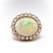 Colorful 3.65ct t.w. Natural Australian Crystal Opal & Old European Cut Diamond Halo Ring 18k Rose Gold
