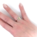 Beautiful 2.40ct t.w. Butterscotch Yellow Sapphire & Old Mine Cut Diamond Halo 18k Yellow Gold Platinum Ring
