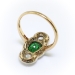 Green Goddess 2.74ct t.w. Tsavorite Garnet & Old European Cut Diamond Ring 18k Yellow Gold Platinum