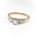 Petite Vintage .18ct. tw. Diamond Engagement Ring 14k Yellow & White Gold