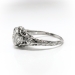Art Deco Floral Filigree Diamond Engagement Ring in 18k White Gold