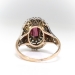Antique Edwardian Garnet and Diamond Double Halo Ring 14k/SS