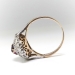 Antique Edwardian Garnet and Diamond Double Halo Ring 14k/SS