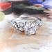 Vintage Retro Estate 1940's Old European Cushion Cut Diamond Platinum Engagement Bridal Wedding Ring