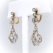 Antique Rose Cut Diamond Filigree Drop Earrings Platinum over 14k