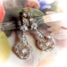 Antique Rose Cut Diamond Filigree Drop Earrings Platinum over 14k