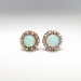 Antique Victorian 1.20ct t.w. Opal & Rose Cut Diamond Halo Earrings 10k Yellow Gold