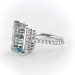 Estate 5.77ct t.w. Emerald Cut Aquamarine Diamond Ring Cocktail Statement Ring Platinum