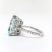 Estate 5.77ct t.w. Emerald Cut Aquamarine Diamond Ring Cocktail Statement Ring Platinum