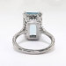 Estate 5.77ct t.w. Emerald Cut Aquamarine Diamond Ring Cocktail Statement Ring Platinum